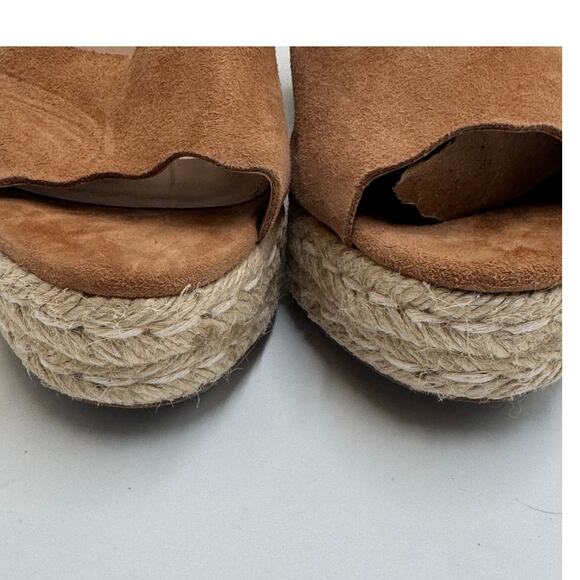 Steve Madden  Susana Camel Suede Espadrille Wedges Size 8 - Picture 9 of 11